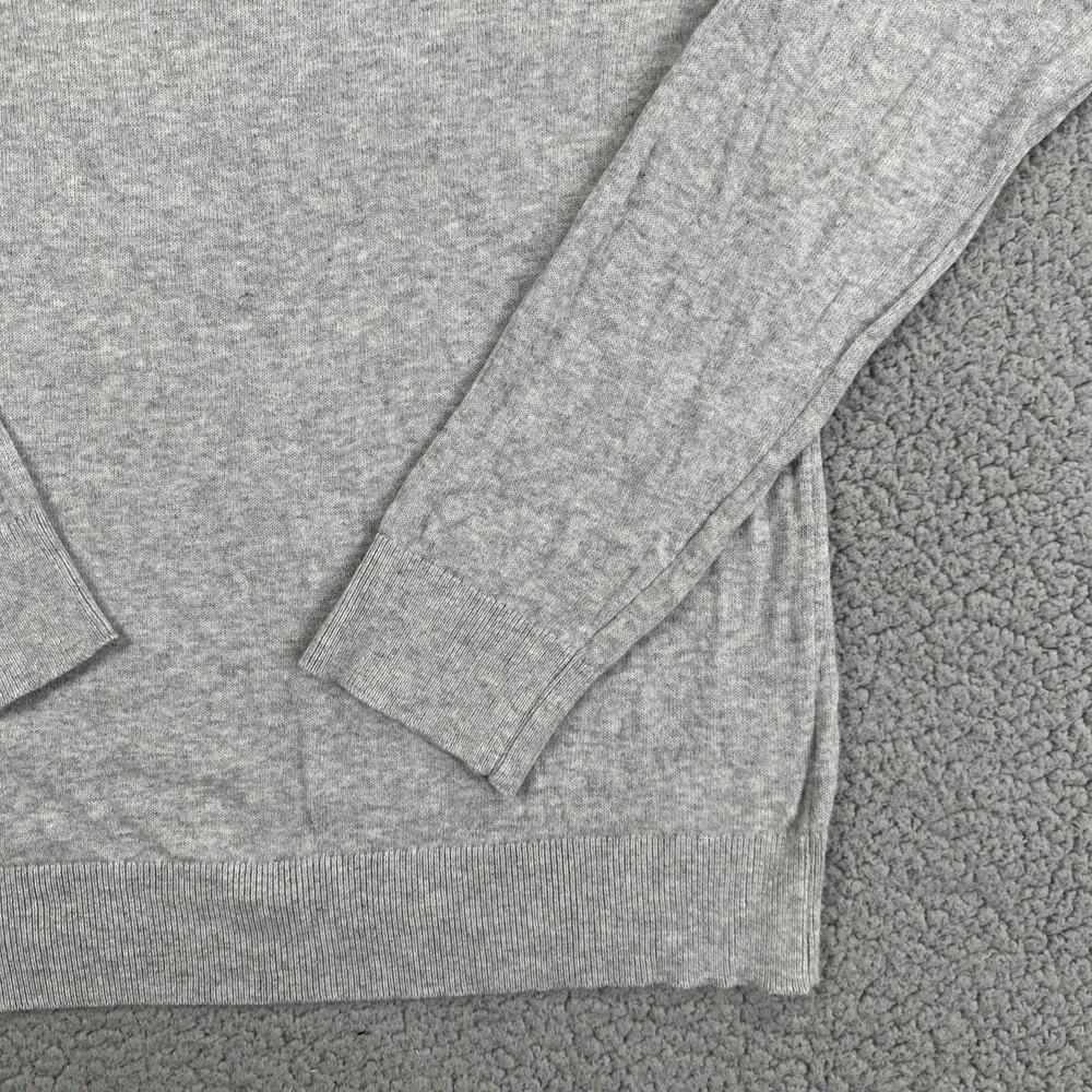 Banana Republic Cotton Sweater Men Large Heather Grey V-Neck Soft Banded Waist
